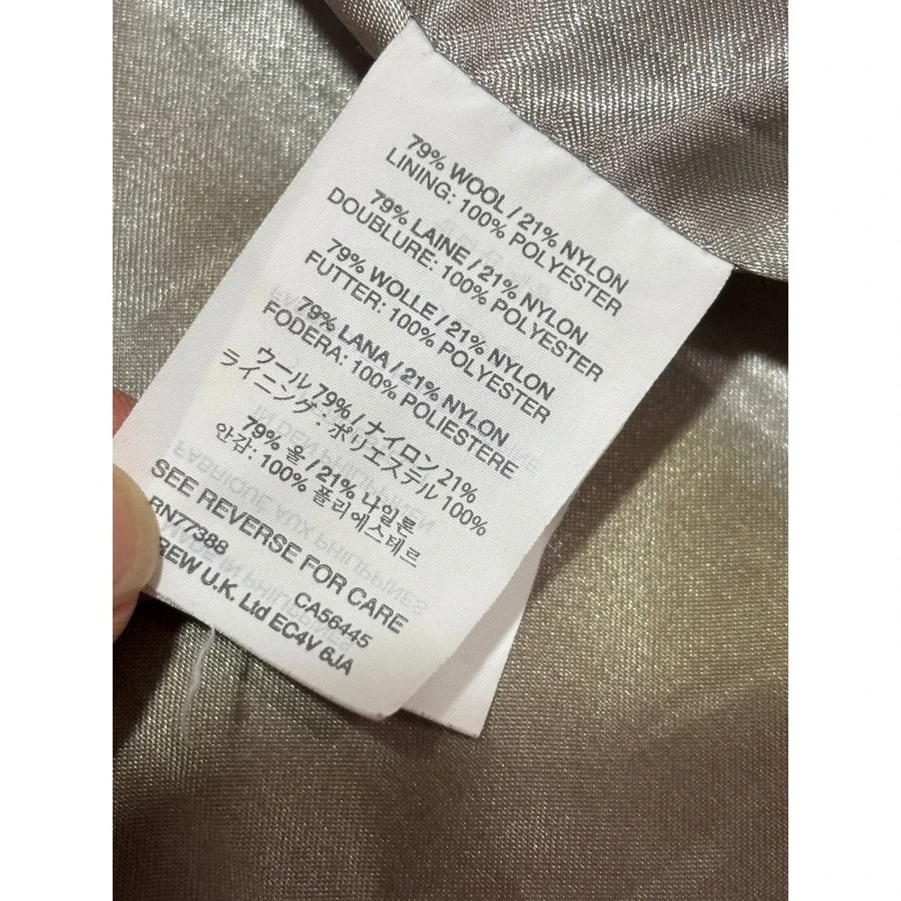 J Crew Stadium Cloth Peacoat Double Breasted Gold Buttons Grey Women 00‎ - Picture 11 of 12